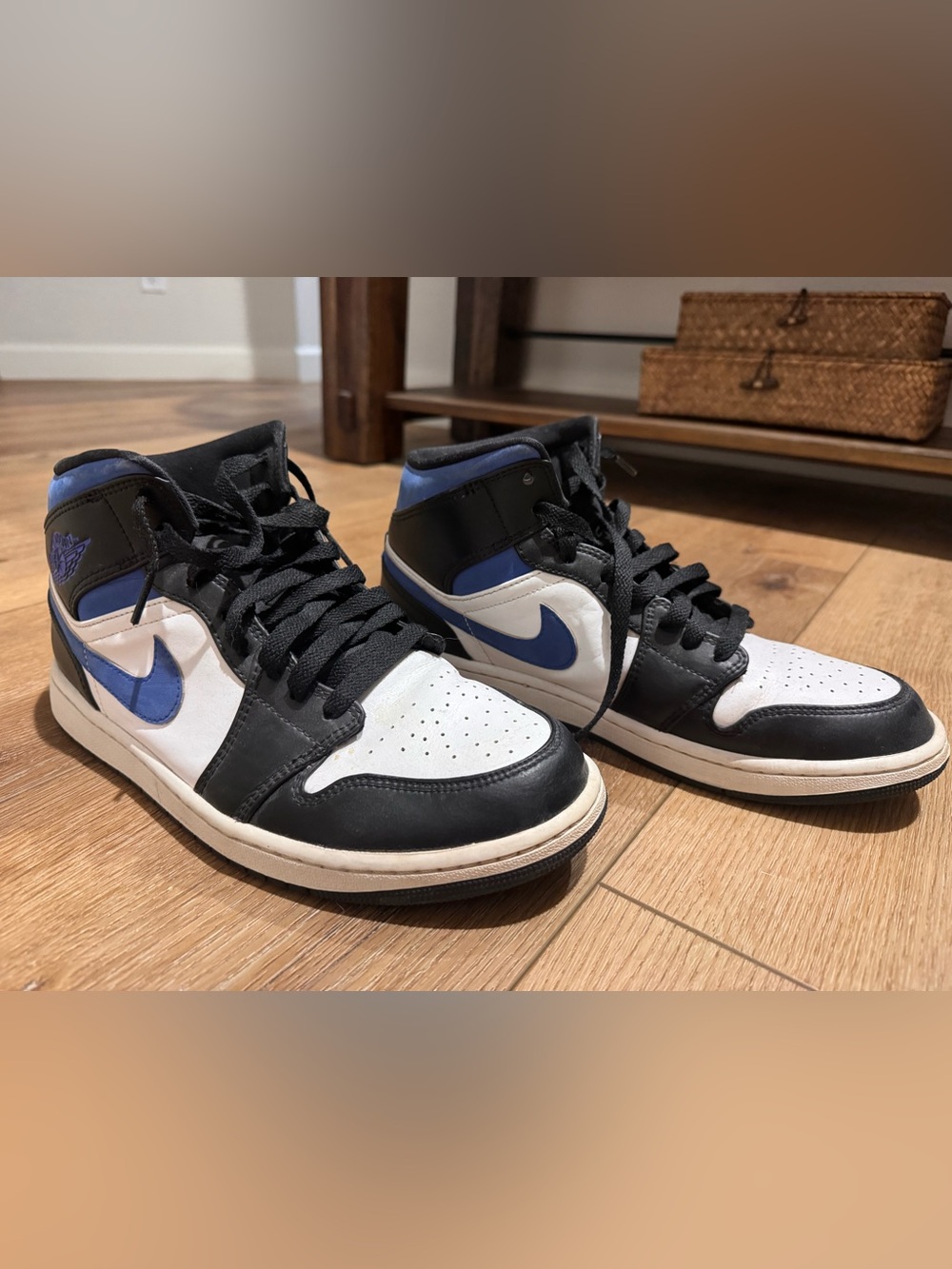 Nike Mid-Top Sneakers - Black/White/Royal Blue